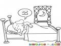 Perrodurmiente Dibujo De Un Perrito Durmiendo En Una Camita Para Pintar Y Colorear Perritodurmiente
