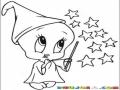 Magopiolin Dibujo De Piolin Con Sombrero De Mago Y Varita Magica Con Estrellas Para Pintar Y Coloroear