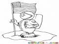 Astronauta De La Nasa Dibujo De Astronauta Con La Bandera De Estados Unidos Para Pintar Y Colorear Astronautagringo