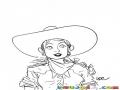 Vaquerabonita Dibujo De Una Mujer Vaquera Bonita Para Pintar Y Colorear