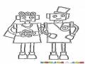 Robotsesposos Dibujo De Una Pareja De Novios Robots En El Altar Para Pintar Y Colorear Espososrobots