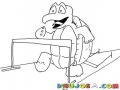 tortugacorriendo dibujo de una tortuga corriendo para pintar y colorear tortuga maratonista