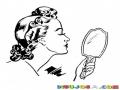 Vanidosa Dibujo De Una Mujer Banidosa Viendose En Un Espejo Para Pintar Y Colorear Narcisa Narcisista