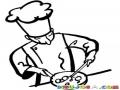 Dibujo De Chef Concinando Para Pintar Y Colorear Cocinero Profesional