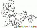 Nina Sirena Dibujo De Una Sirenita Con Brasier Para Pintar Y Colorear Chicasirena