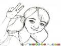 Chicabuenaonda Dibujo De Chica Buena Onda Saludando Para Colorear Saludo Con Dos Dedos
