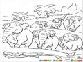 Manada De Elefantes De La Era El Hielo Para Colorear