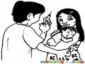 Jornada De Vacunacion Dibujo De Un Pediatra Poniendo Una Vacuna A Un Bebe Para Pintar Y Colorear Vacuna Pediatrica