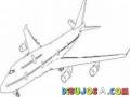 Avion Desendiendo Dibujo De Avion En Desenso Aterrizando Para Pintar Y Colorear Avionen En Bajada