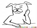 Perropensativo Dibujo De Perro Pensativo En Una Barra Para Pintar Y Colorear