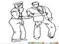 Arresto Dibujo De Un Policia Arrestando A Un Hombre Para Pintar Y Colorear Hombre Detenido Por La Policia