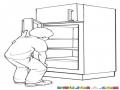 Nevera Vacia Dibujo De Un Nino Con El Refrigerador Vacio Sin Nada De Comer Para Pintar Y Colorear Refri Vacia