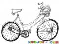 Bicicleta De Mujer Dibujo De Una Cicle Femenina Para Pintar Y Colorear Bicicleta Rosada Con Canasta Al Frente
