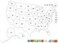 Mapa De Estados Unidos Con Las Iniciales De Todos Los Estados Para Colorear