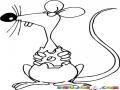 Ratonconqueso Dibujo De Raton Comineod Queso Para Pintar Y Colorear Ratonyqueso O Rata Con Las Manos En El Queso