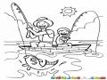 Dibujo De Papa E Hijo Pescando Juntos Para Pintar Y Colorear Papaehijo