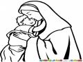 Dibujo De La Virgen Maria Con Su Hijo Jesus Para Pintar Y Colorear