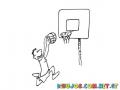 Dibujo de un hombre encestando una pelota de baloncesto