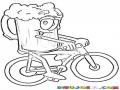 Dibujo De Cerveza En Bicicleta Para Colorear
