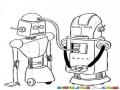 Robotdoctor Dibujo De Robot Neurologo Para Pintar Y Colorear Robot Medico Examinando El Cerebro De Otro Robot