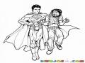 Dibujo De Superman Capturando A Un Ladron Sinverguenza Para Pintar Y Colorear