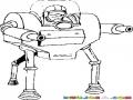 Dibujo De Robot Tripulado De 3 Patas Para Pintar Y Colorear