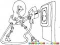 Autoalimentacion Dibujo De Bombillo Auto Recargandose Para Pintar Y Colorear Robot Bombilla