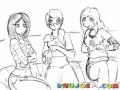 3 Mujeres Dibujo De Chicas Hablando De Sexo Para Pintar Y Colorear