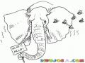Elefante Pidiendo Ayuda Para Colorear
