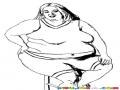 Gordita Simpatica Dibujo De Mujer Obesa Posando Sobre Un Banco Para Pintar Y Colorear
