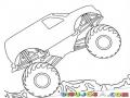 Monstertruck Dibujo De Camioneta Moustruosa Con Llantas Gigantes Para Pintar Y Colorear Troca Monstruosa