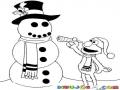 Snowman y Elmo Dibujo De Elmo Con El Hombre De Nieve Den Navidad Para Colorear