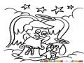 PerroAngel Dibujo De Angelito Con Su Perrito Angel Para Pintar Y Colorear Perro En El Cielo
