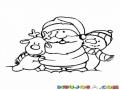 Dibujo De Rudolph Santa Y Snowman Para Pintar Y Colorear Al Reno De Santa Con Santaclos Y Frosty El Muneco De Nieve