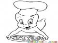 Casper Pizza Dibujo De Gasparin Con Una Pizza Para Pintar Y Colorear