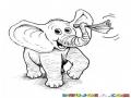 Dibujo De Elefante Con Un Abanico De Papel En El Moco Para Pintar Y Colorear