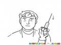 Dibujo De Doctor Con Jeringa Para Colorear Medico Con Una Inyeccion
