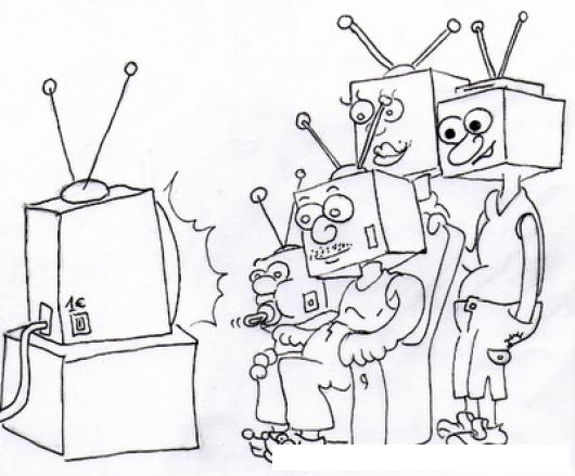 Dibujos para colorear viendo television - Imagui