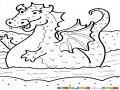Dragon De Mar Para Pintar Y Colorear