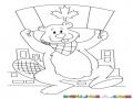 Castor Canadiense Dibujo De Un Castor Con La Bandera De Canada Para Pintar Y Colorear