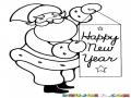 Feliz Ano Nuevo Dibujo De Santa Claus Deseando Un Feliz Y Prospero Ano Nuevo Para Colorear