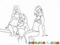 Chicas En Piscina Para Pintar Y Colorear Dibujo De Tres Mujeres En Una Picina
