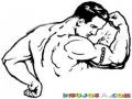Dibujo De Hombre Musculoso Rompiendo Una Cadena Con Su Bicep Para Colorear