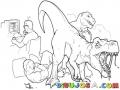 Dinosaurios En Una Oficina Para Pintar Y Colorear