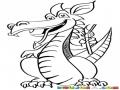 Dibujo De Un Dragon Con Una Candela Para Colorear