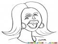 Dibujo De Mujer Deforme De La Cara Para Pintar Y Colorear
