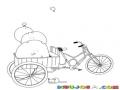 Dibujo De Bicicleta Con Carreton Para Pintar Y Colorear