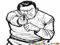 Figura De Tiro Al Blanco Para Poligono Dibujo De Un Hombre Apuntando Con Un Revolver Para Pintar Y Colorear Hombre Con Pistola