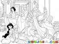 Dibujo De Todas Las Princesas Juntas Para Pintar Y Colorear Princesitas