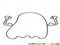 Dibujo De Fantasma Con Musculos Para Pintar Y Colorear Fantasma De Pacman Musculoso